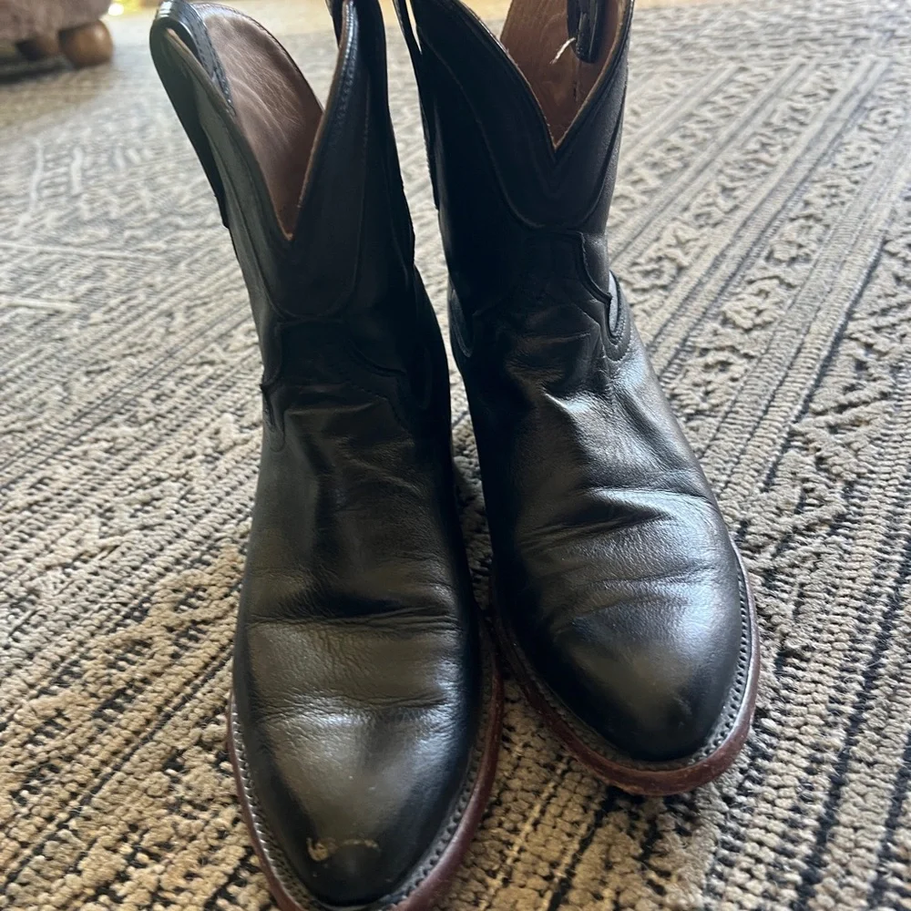 Tecovas Black Leather Ankle Boots - Picture 9 of 10